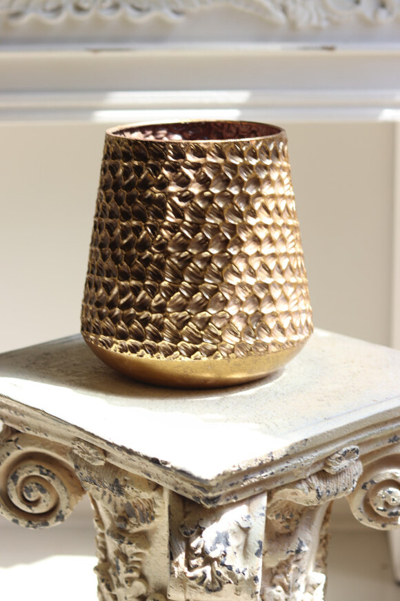 Golden Knot, metalowy wazon osłonka