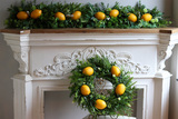 Cytryny Italia, zielona girlanda dekoracyjna z owocami