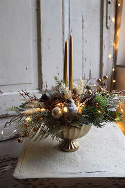 Goldeta LED, stroik świąteczny w pucharze, wys.35cm