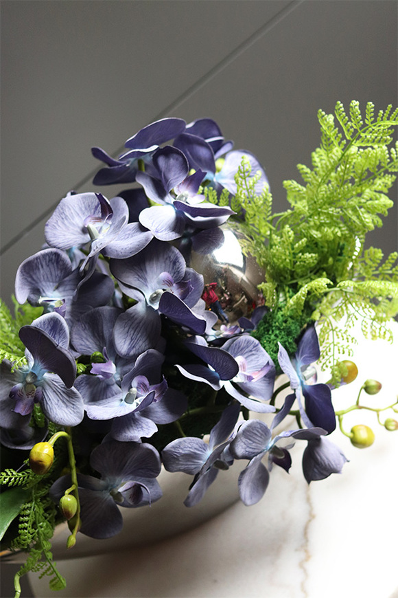 dekoracyjna dekoracja ze storczykiem, Dekoria Granat&Silver
