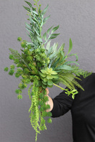 bukiet z sukulentem, Zielonna, dł.45cm + zwis