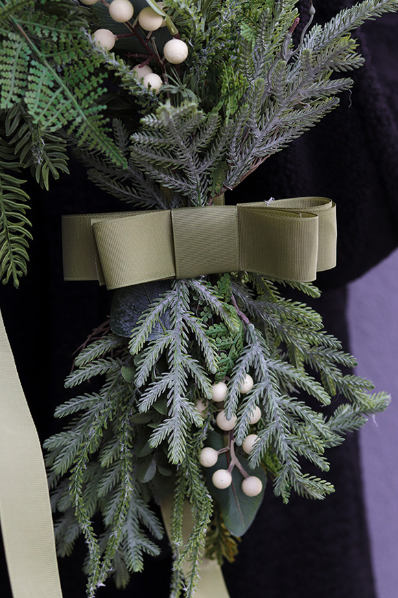 Green Christmas Door Mini, zawieszka świąteczna na drzwi dwustronna