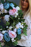 duży wianek z chwostem, Peonya, śr.54cm 