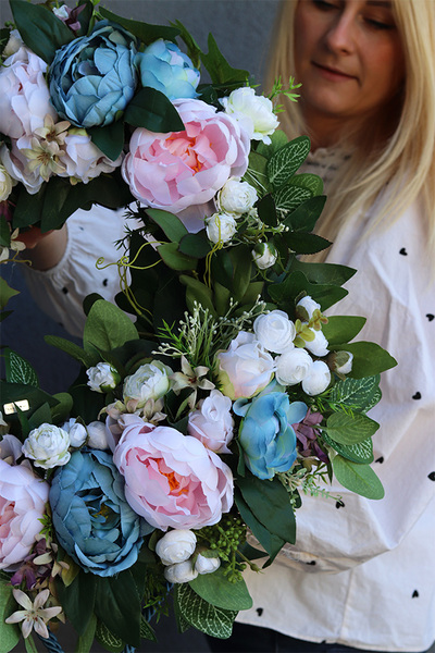 duży wianek z chwostem, Peonya, śr.54cm 