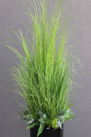 Fiberglass Grande Tenomo 2, trawy i sukulenty w donicy fiberglass,wys.160cm