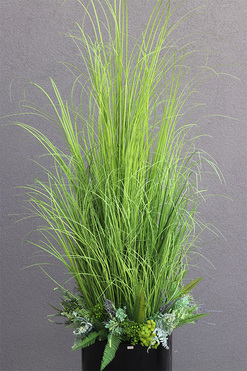 Fiberglass Grande Tenomo 2, trawy i sukulenty w donicy fiberglass,wys.160cm 