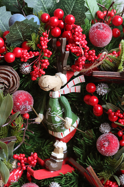 Reniferowe Ferie, świąteczny wianek na drzwi