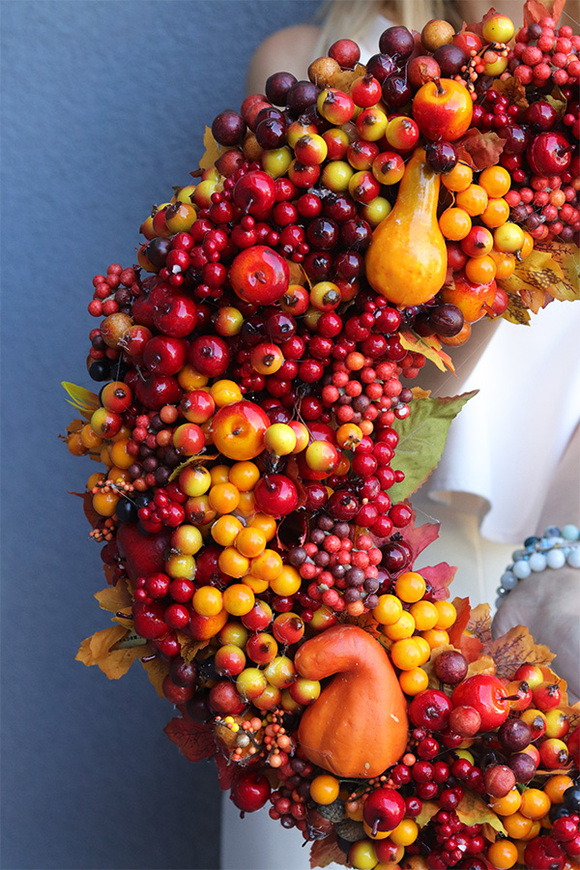 Charlotte Autumn, dekoracyjny wianek jesienny, śr.44cm