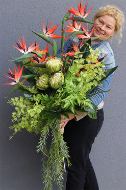 Strelicje Chobe, egzotyczny bukiet do wazonu, wys.110cm 