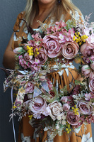 Merillana, jesienny wianek na drzwi z mimozą, śr.49cm