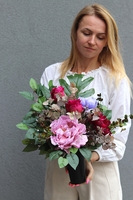 Pudressa, fioletowa wiązanka nagrobna, dł.75cm