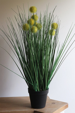 Romelia B, sztuczna trawa kwitnąca w donicy, wys.61cm