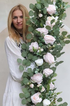 Rosalie, różana dekoracyjna girlanda, dł.200cm