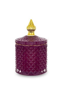 Palermo B, dekoracyjny pojemnik / amfora, ciemny róż, wym.14x8.5x8.5cm