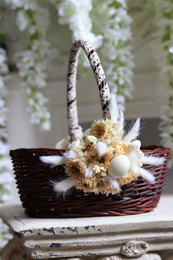 brązowy koszyczek wielkanocny, Celia, wys.28cm 