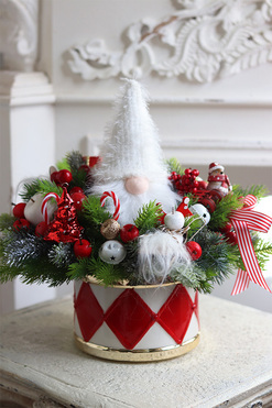 Skrzat Lollypop, świąteczny stroik w bębenku, wym.32x32cm