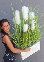 Perefana Saute, sztuczna trawa z pióropuszami w stretchu, wys.92cm