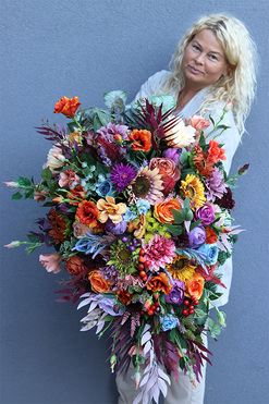 wiązanka nagrobna Jesienne Liście, dł.105cm