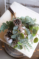 Eukaliptusowy, zimowy bukiet z bawełną, dł.