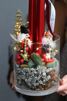 Najpiękniejsza Czerwień LED, adwentowy stroik w szkle