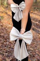 Silver Papillon, dekoracyjna kokarda, srebrna