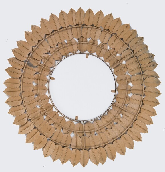 Wild Leaves, stylowe lustro w bogato zdobionej ramie, wym.94x94cm