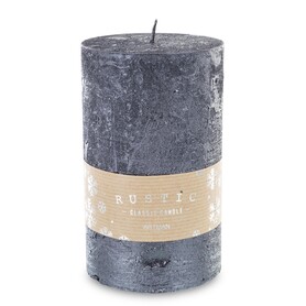 Rustic Candle, świąteczna świeca w kształcie walca, czarny metalic, wys.15cm