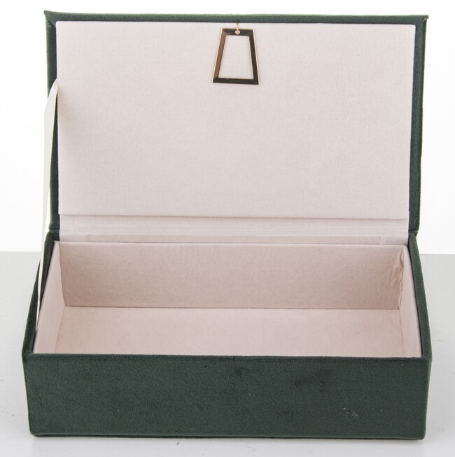 Orlando Velurri, welurowe puzderko / szkatułka na biżuterię, zielona, wym.6x19x11.5cm