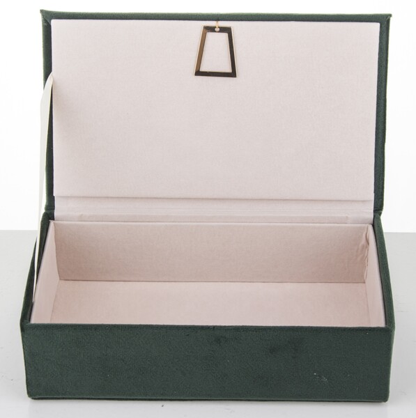 Orlando Velurri, welurowe puzderko / szkatułka na biżuterię, zielona, wym.6x19x11.5cm
