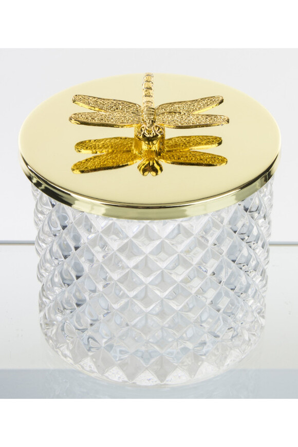 Złota Ważka A, dekoracyjny pojemnik / amfora szklana