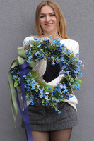 Blueberry, niebieski wianek na drzwi z jagodami