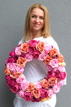 Morello Rose, bogaty wianek na drzwi, śr.49cm