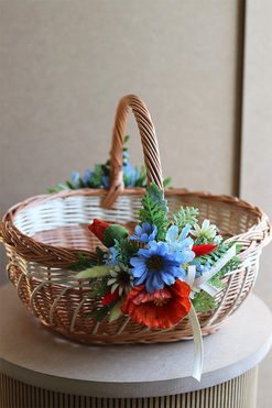 Chabry i Maki, dwustronnie dekorowany koszyczek wielkanocny, wys.29x33x26cm