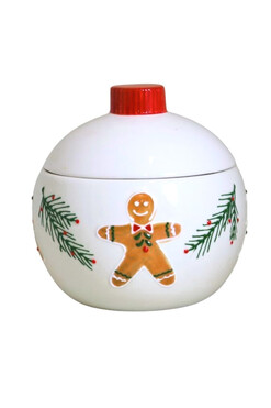 Homemade XMAS, ręcznie malowany pojemnik na ciastka G, wym.16x16cm