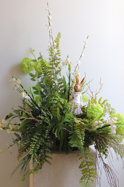 Zającówna, stroik wielkanocny z zajączkiem, wys.72cm