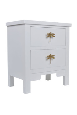 Dragonfly, komoda z dwiema szufladami, biała, wym.48x30x55cm