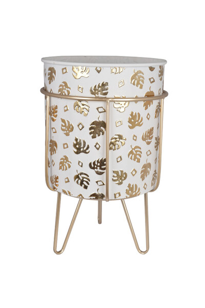 Monstera Gold, metalowa osłonka na stojaku