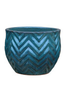 Garden Chic Lauren, kpl. 4 donic ogrodowych, ceramika, kolor turkusowy 