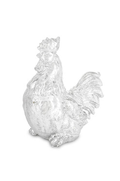 Kurka Wielkanocna B, srebrna figurka kogut, wys.19x10x16cm 