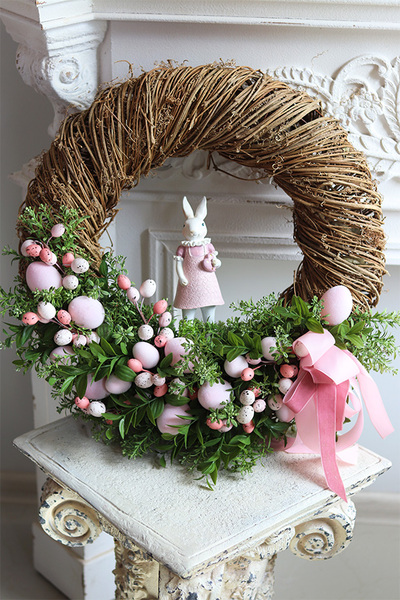 Wielkanoc w Różu, wielkanocny wianek z zajączkiem