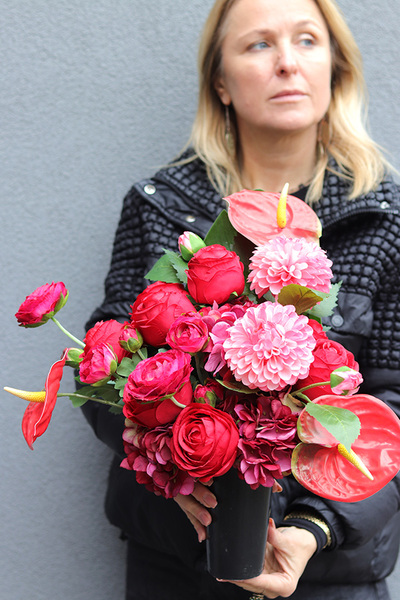 Flamos, bukiet nagrobny we wkładzie