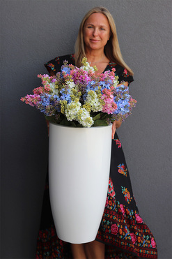 Majowe Bzy Fiberglass, podłogowa dekoracja kwiatowa, wys.93cm