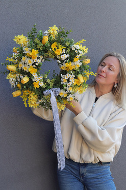 OD RĘKI Celine, wiosenny wianek dekoracyjny, śr.46cm 
