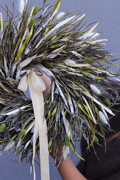 Jesienne Zorze, dekoracyjny wianek z suszonych i stabilizowanych roślin, śr.50cm