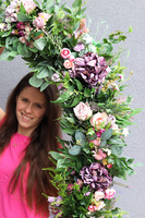 fioletowa girlanda kwiatowa, Fiolettina, dł.150cm  