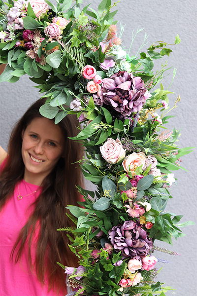 fioletowa girlanda kwiatowa, Fiolettina, dł.150cm  