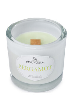 Bergamot, sojowo-kokosowa świeca zapachowa w szkle, biała, 170g