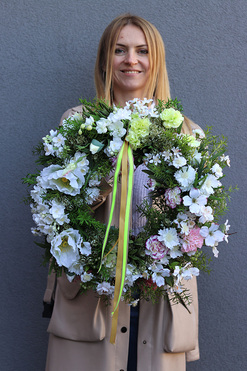 OD RĘKI Primana, wianek dekoracyjny na drzwi, śr.45cm