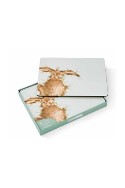 Wrendale Hare, podkładki korkowe z zającem, średnie, 6szt