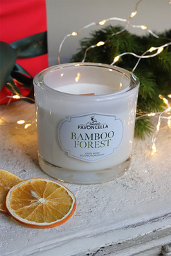 Bamboo Forest, sojowo-kokosowa świeca zapachowa w szkle, biała, 170g